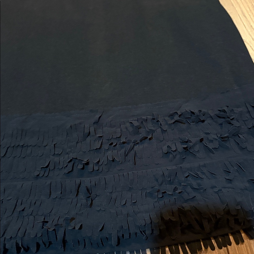 Elie Tahari Black Mini Skirt with Fringe Accent - Picture 2 of 9